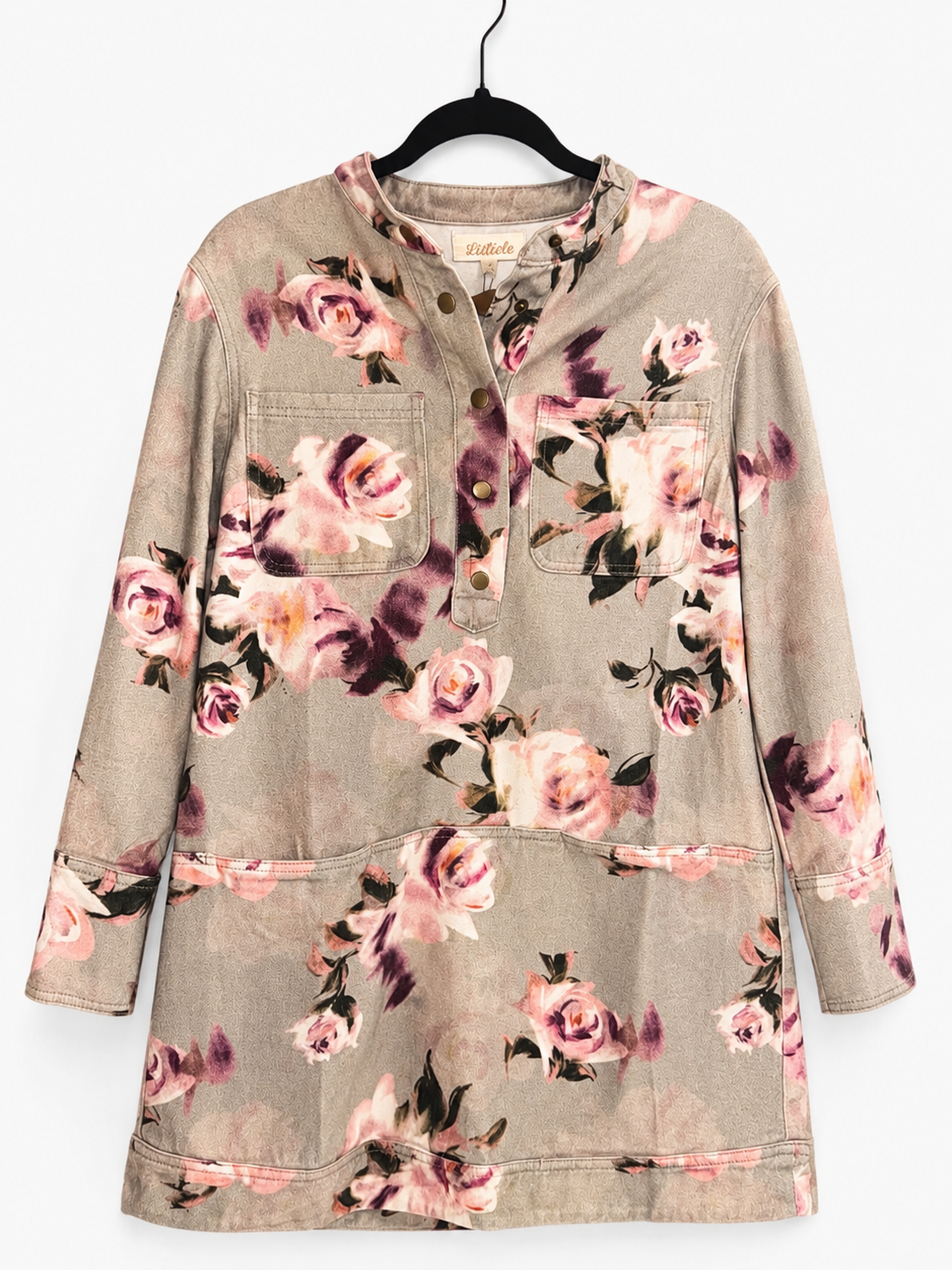 Floral Denim Pullover Mini Dress – Market 17:20