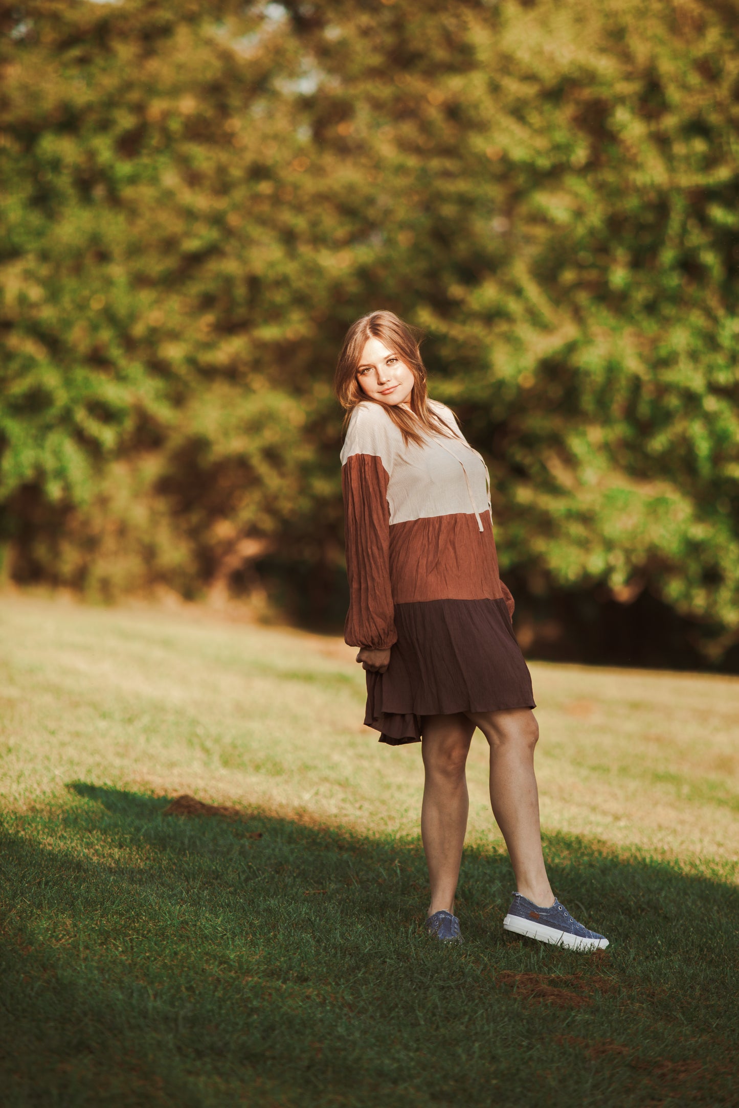 Color Block Ruffle Dress