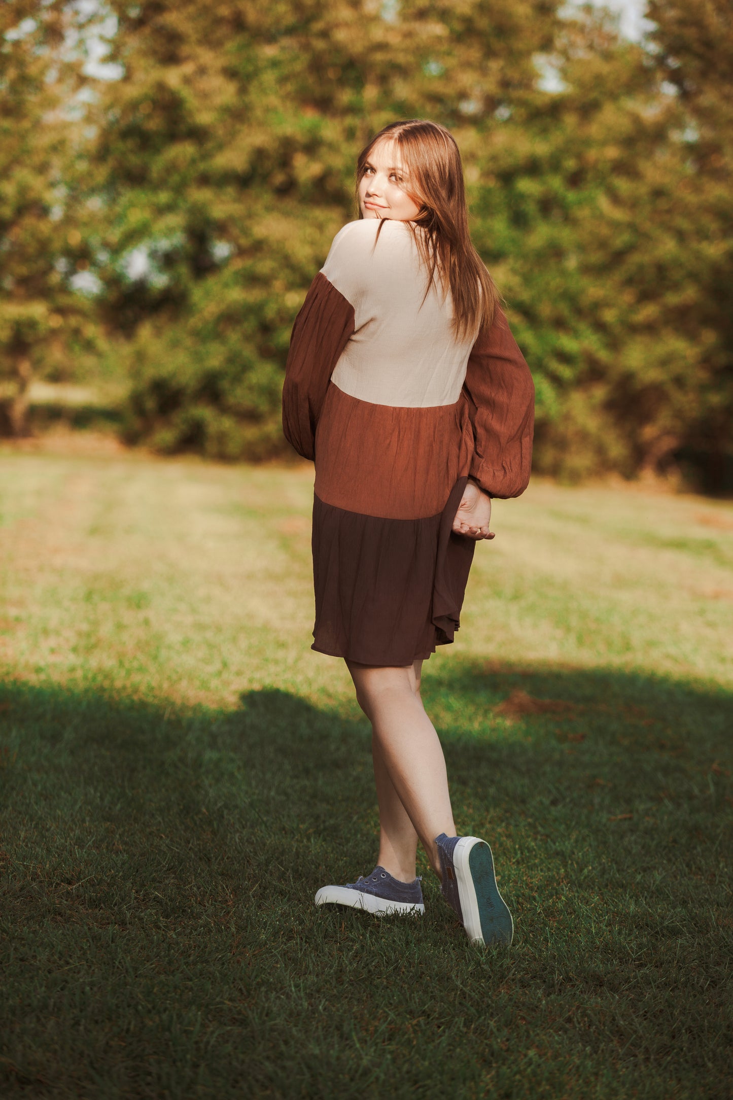 Color Block Ruffle Dress