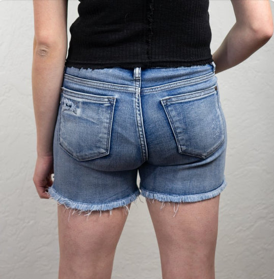 High Rise Wash Out Shorts