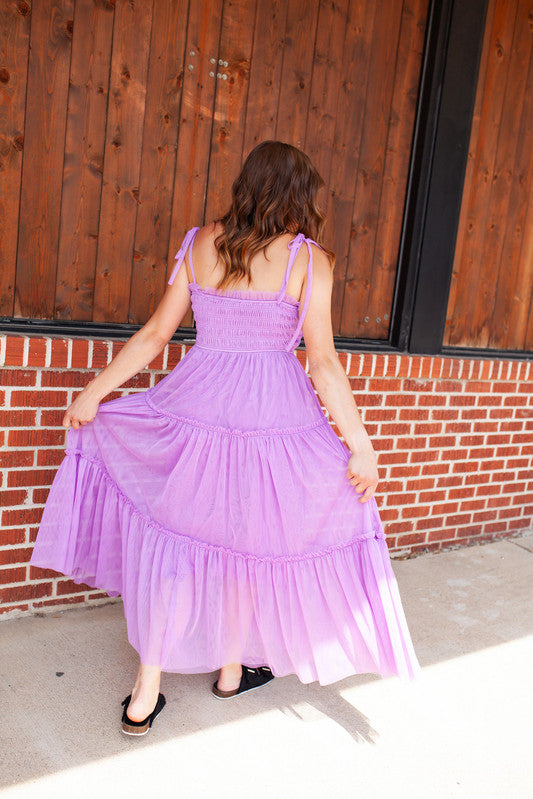 Three Tiered Purple Dress