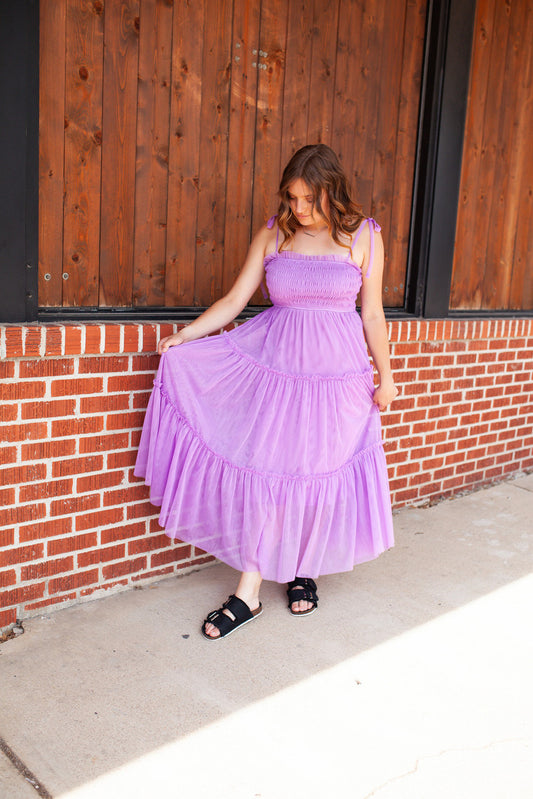 Three Tiered Purple Dress